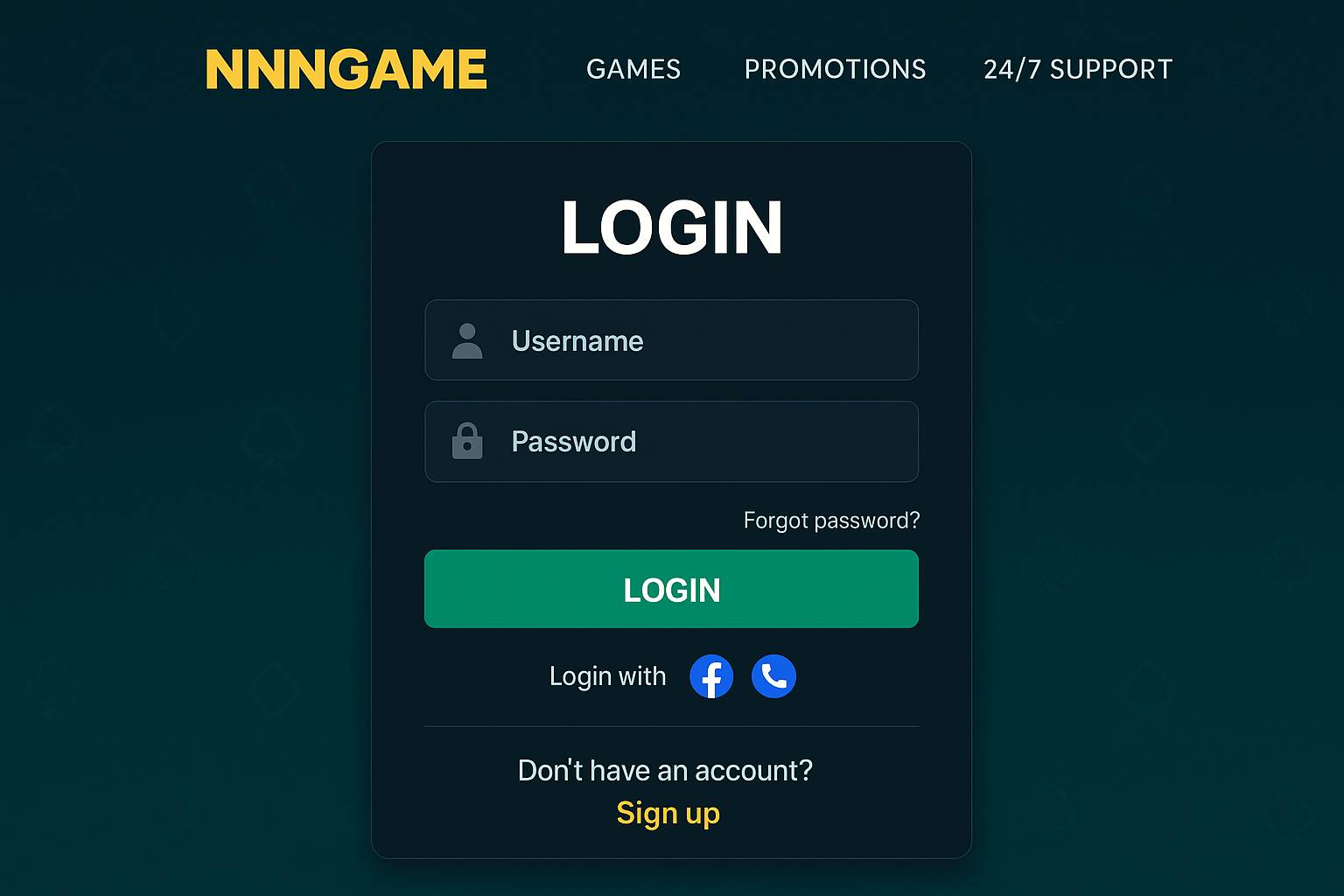 Login no Cassino NNNGAME